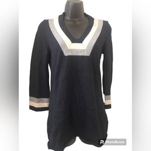 Tory Burch - Women's Knit Merino Wool Sweater - Blue/Multi - Small